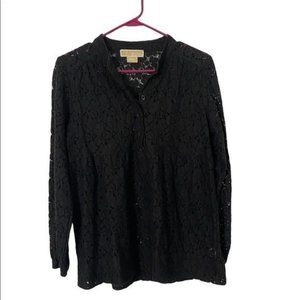 Michael Kors Lace Shirt Black Size Medium.